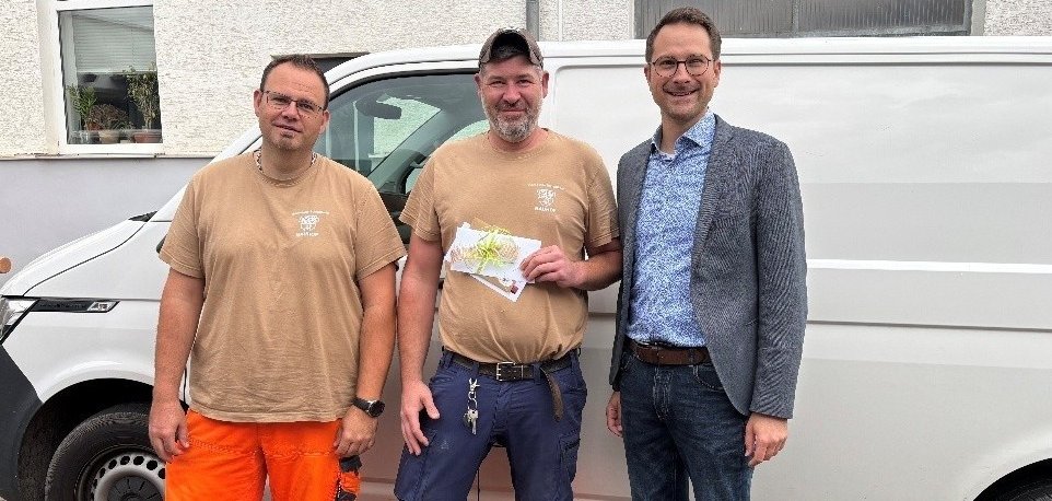 Foto mit Personalrat, Sören Sorchyta und Bgm.